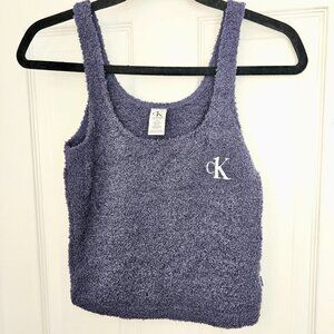 Calvin Klein One Blue Sleepwear Loungewear Plush Tank Top Small NWT